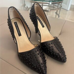 French Connection Black Studded Heels